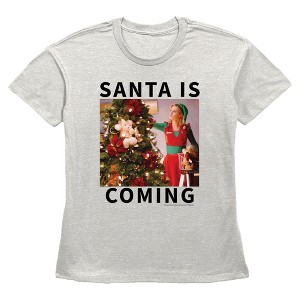 Womens Elf Jovie Santa Is Coming T Shirt - 1 of 3