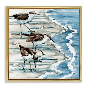 Stupell Industries Rockhampton Sandpipers Beach Ripples, 25" x 25" - 1 of 4