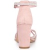 Allegra K Women's Rhinestones Crisscross Strap Strappy Chunky Heel Sandals - 3 of 4
