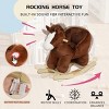 TopComfy Baby Bouncers and Rockers Kids Rocking Toy Horse Design with Hand Puppets for Toddler Entertainment for Kids, Brown, 20.47"*18.9"*12.99" - 4 of 4