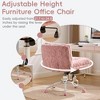 QingMoon Cross Legged Office Chair, Adjustable Desk Chair, Swivel Computer Chair, Faux Fur Vanity Chair with Tilt Backrest for Home Office - 3 of 4