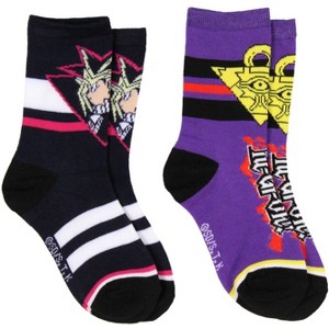 Yu-Gi-Oh! Boys' Socks Yami Yugi Pyramid Of Light 2 Pairs Kids Athletic Crew Socks - 1 of 4