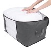 REGALWOVEN Foldable Fabric Clothes Storage Bags with Handles Gray - 4 of 4