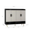 NicBex Shoe Cabinet with 4 Doors,Shoe Organizer with Adjustable Shelf for Hallway,Living Room and Entryway,White+Black - 3 of 4
