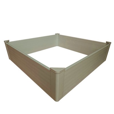 HomeRoots 44" X 44" Tan Heavy Duty Plastic Square Raised Garden Bed