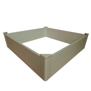 HomeRoots 44" X 44" Tan Heavy Duty Plastic Square Raised Garden Bed - 1 of 4
