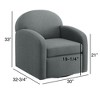 Swivel Hemp-Like Fabric Barrel Chair with 360-Degree Swivel and Reversible Seat Cushion for Living Room - 2 of 4