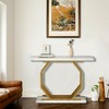 Resenkos Entryway Table, Console Sofa Table,Faux Marble Console Table, 40" Accent Sofa Table with Geometric Metal Base,Faux Marble White & Gold - 4 of 4