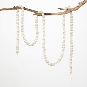 6'L Sullivans White Pearl Beaded Garland  White Christmas Garland - 1 of 3