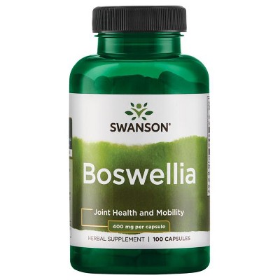 Swanson Boswellia - Herbal Supplement Promoting Joint Support - Ayurvedic Herb for Joint Flexibility and Mobility Support  - Made with Boswellia Serrata Resin - (100 Capsules, 400mg Each)