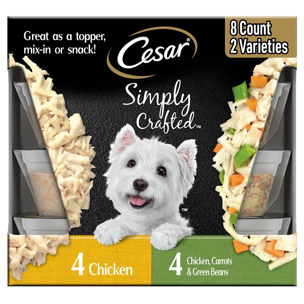 Cesar Simply Crafted Chicken & Chicken, Carrot & Green Bean Adult Wet Dog Food - 1.3oz