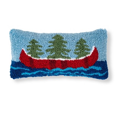 C&F Home 6" x 12" Canoe Lake Hooked Pillow