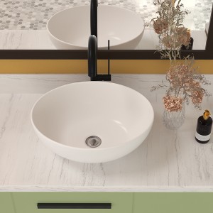 ONWITH 16x13 Inch White Ceramic Oval Vessel Bathroom Sink - 1 of 4