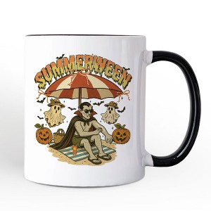 Summerween Vampire Dracula Mug, Retro Halloween Beach Gift for Horror Spooky Summer Season| OrnamentallyYou - 1 of 4