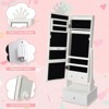 Kids Jewelry Cabinet with Full-Length Mirror, Freestand Mirror with Storage Drawers, Kids Vanity Dress Up Mirror with Jewelry Organizer, 46" Jewelry - 3 of 4