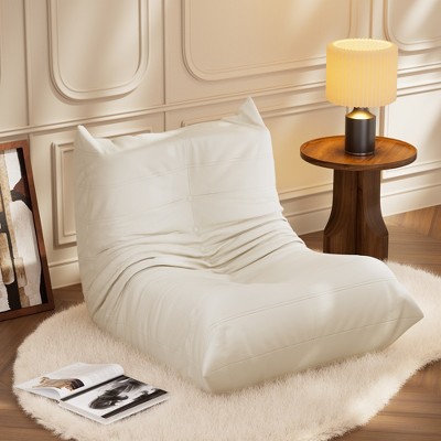Fireside chair, Mid-Century Modern Armless floor sofa, soft memory sponge floor leisure chair, living room, bedroom and office bean bag chair