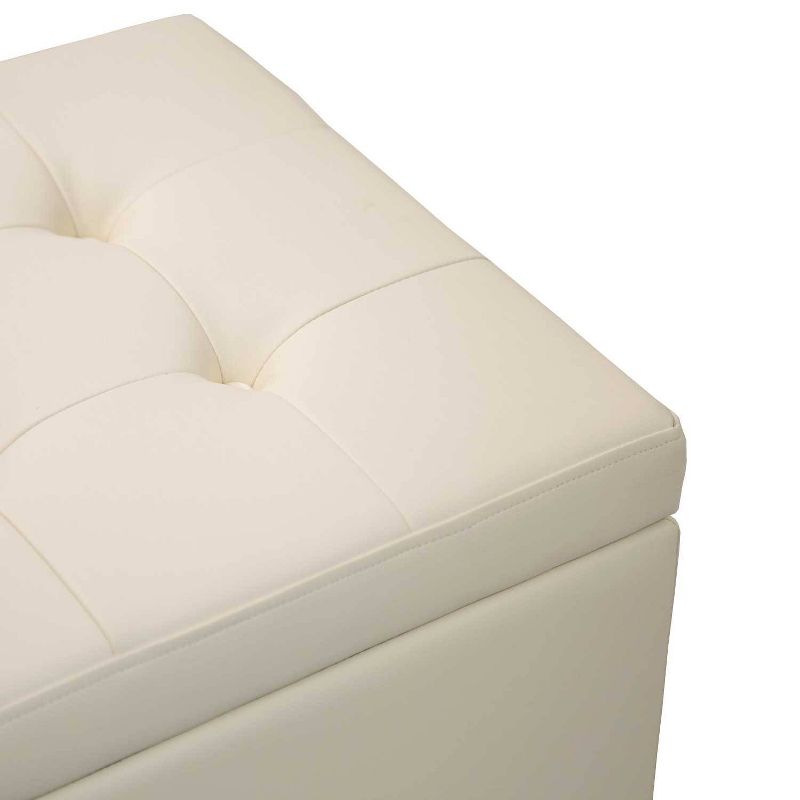 Square Button Tufted Storage Ottoman with Lift Off Lid - WOVENBYRD, 3 of 13