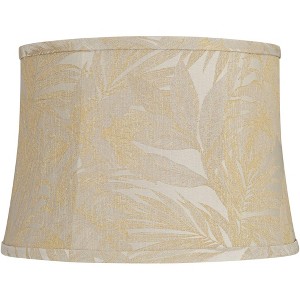 Springcrest Bergamo 14" Top x 16" Bottom x 11" High x 11" Slant Print Lamp Shade Replacement Medium Gold Drum Modern Softback Washer Harp Finial - 1 of 4