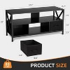 Jojoka Farmhouse TV Stand for TVs up to 50 Inch, Fabric Drawers Storage Organizers Chest,Black - 4 of 4