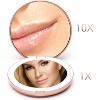 LED Lighted Travel Makeup Mirror, 1x/10x Magnification - Daylight LED, Compact, Portable - 2 of 4
