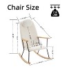 CAVINAS Teddy Fabric Glider Rocking Chair with High Backrest and Adjustable Headrest Pillow,Upholstered Rocking Chair,Nursery Accent Chair for Bedroom - 3 of 4