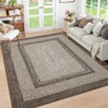Washable Modern Geometric Bordered Area Rugs for Bedroom Living Room, Soft Non Slip Floor Carpet for Office - 3 of 4