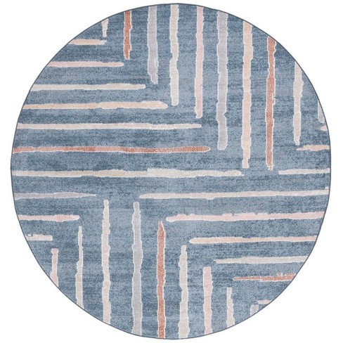 Blair Washable BLR222 Power Loomed Machine Washable Area Rug - Blue/Multi - 6'7" Round - Safavieh. - image 1 of 4