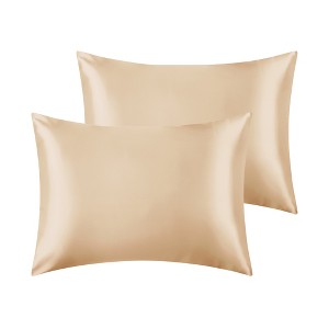 Unique Bargains Satin Hair and Skin Breathable Envelope Closure Pillowcase 2 Pcs - 1 of 4