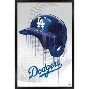 Trends International MLB Los Angeles Dodgers - Drip Helmet 20 Framed Wall Poster Prints - 1 of 4