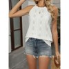 Coolmee Women's Summer Tops Casual Crewneck Sleeveless Shirts Lightweight Crochet Knit Texture Tank Top - 2 of 4