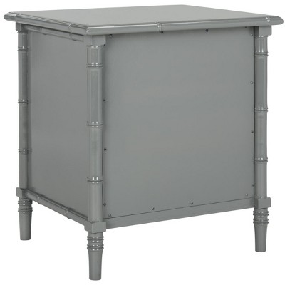 Gray Bamboo 3-Drawer Transitional Nightstand