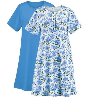 Collections Etc Lilac Printed 2-pc Pack Gowns