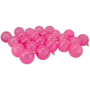 Northlight 24ct Shatterproof Transparent Christmas Ball Ornament Set 2.5" - Pink - 1 of 1