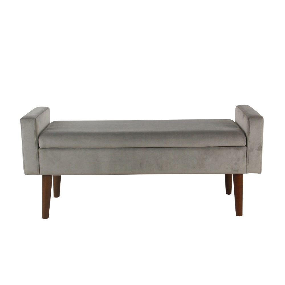 Fulton Velvet Storage Bench Gray - Homepop was $234.99 now $187.99 (20.0% off)