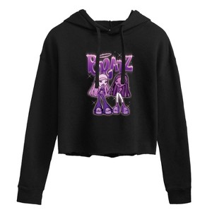 Women's - Bratz - Purple Power Dolls Cropped Graphic Hoodie - 1 of 3