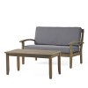 GDFStudio Keanu Outdoor Acacia Wood Loveseat and Coffee Table Set with Cushions - 2 of 4