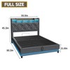 Lift Up Platform Bed Frame with Storage Headboard, LED Light & Charging Station - 2 of 4