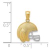 Black Bow Jewelry 14k Yellow Gold & White Rhodium Football Helmet Pendant, 14mm - 4 of 4