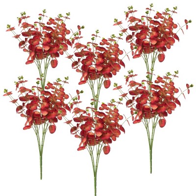 GlasFlength Artificial Plants Small Fake Plants Artificial Decoration flower Faux Plants for Indoor Home Decoration, Red, 20"*14"*8"
