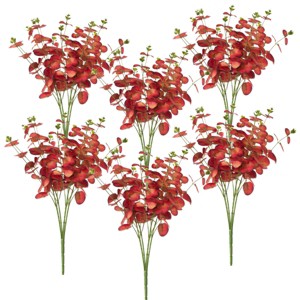 GlasFlength Artificial Plants Small Fake Plants Artificial Decoration flower Faux Plants for Indoor Home Decoration, Red, 20"*14"*8" - 1 of 4