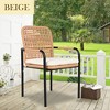 Hrinhom 21.2"W Patio Accent Chairs With Cushions,Outdoor Rattan Dining Chairs with Metal Legs, Set of 3 - 3 of 4
