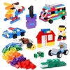Building Bricks 568 Pieces, Classic Blocks with Wheels, Door, Window, Compatible Bulk Blocks, Storage Box Baseplate - 3 of 4