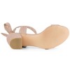 Allegra K Women's Back to College Open Toe Ankle Tie Back Block Heels Sandals - 4 of 4