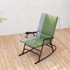 Outdoor Rocking Chairs Set of 2, Folding Rocking Chair Set, 400 lbs. Capacity, Wide Seat, Padded High - 3 of 4