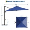 10FT Solar Cantilever Patio Umbrella – 360° Rotation, Windproof Base Included & UPF50+ UV Protection (Rectangular) - 2 of 4