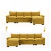 FONTOI Sofas, Reversible Sofa Couch with Side Storage Pockets, L-shaped Sofa with Double Seat Cushions, for Living Room Office, Yellow, 118"*33"*55" - 4 of 4