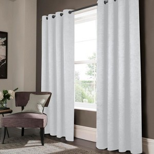 Olivia Gray Lynx Matte Embossed Blackout Grommet Panel - Silver - 1 of 3