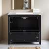 36"  Bathroom Vanity with Ceramic Sink, Solid Wood Cabinet, Soft-Close Doors, Rustic Painted Finish, freestanding vanity - 3 of 4