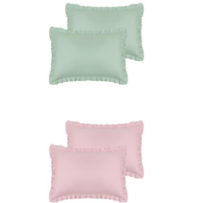 Unique Bargains Envelope Closure Ruffle Pillowcases Queen 20"x30" 4 Pcs