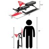 Costway Metal Snow Racer Sled w/ Steering Wheel and Brakes Kids Snow Sand Grass Sliding - 4 of 4